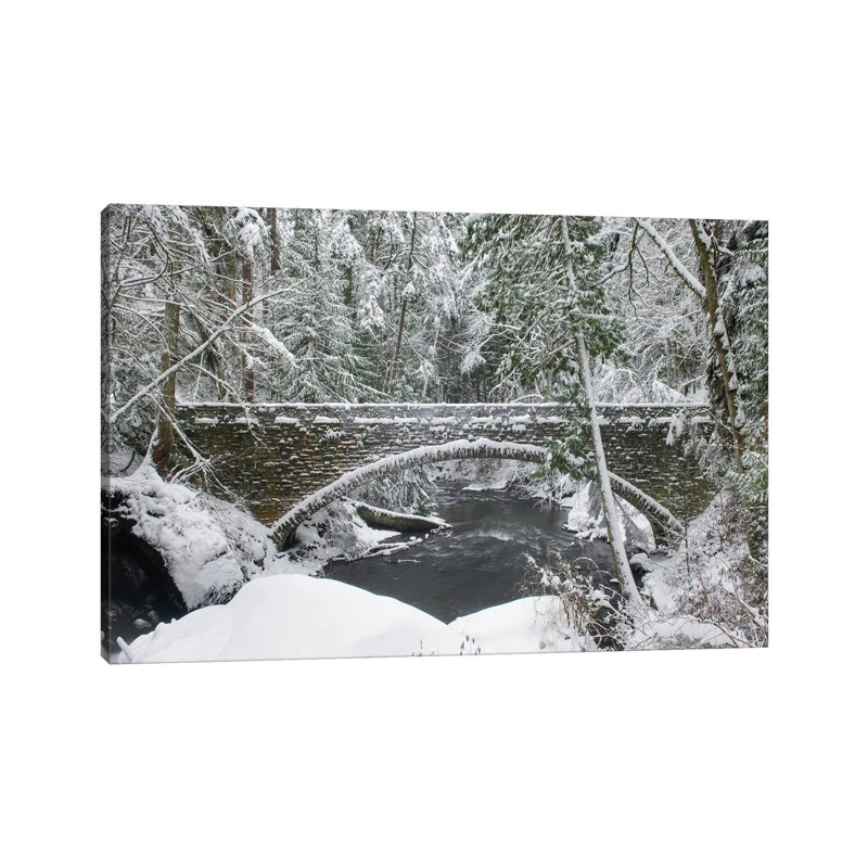 Whatcom Creek Bridge by Alan Majchrowicz - Wrapped Canvas Painting, 20.32 cm H x 30.48 cm W