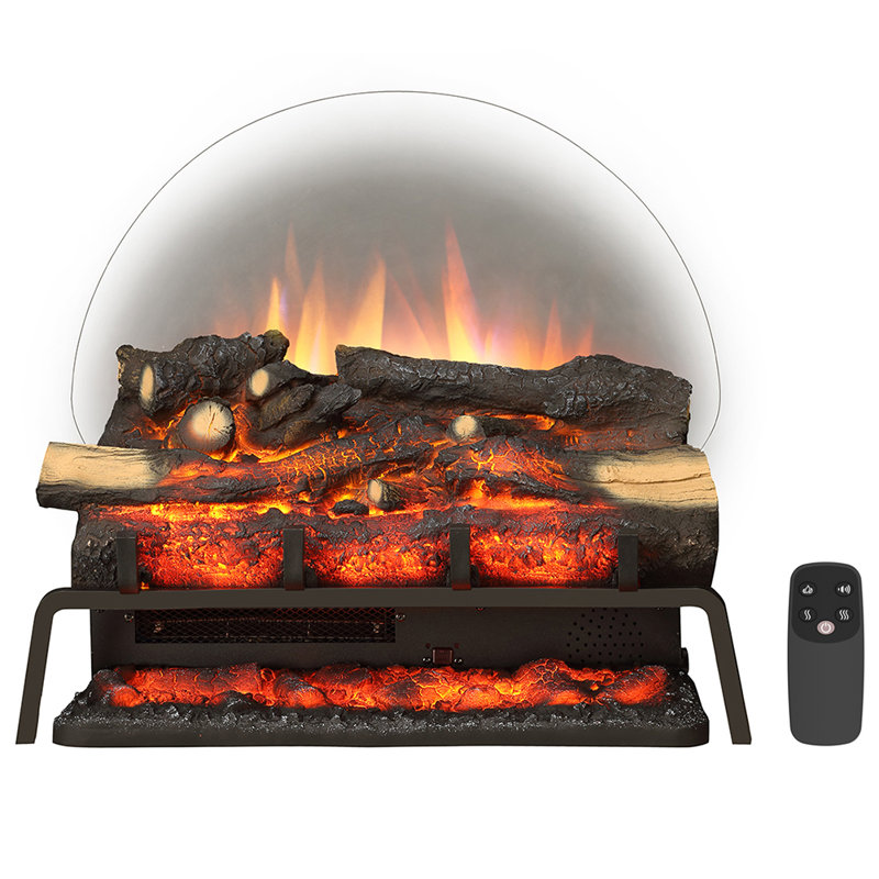 23 po Ensemble de bûches de foyer électrique avec flammes réglables, son de feu et télécommande