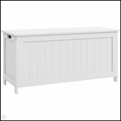 Spacious Wooden Storage Chest With 2 Safety Hinges, Ideal For Organizing And Decluttering Your Home