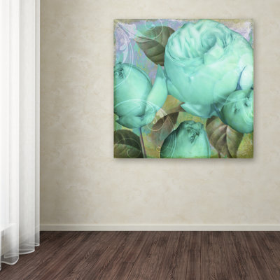 Jadaya 'Aqua Rose II' by Color Bakery Graphic Art on Wrapped Canvas