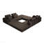 Canapé modulaire en L en forme de L, canapé en velours côtelé minimaliste compressé, se déplie en lit, conception confortable et peu encombrante - brun-129420504