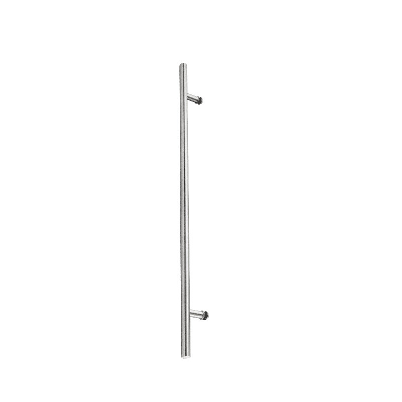 Poignée de porte ronde en acier inoxydable 304, satiné, H 60 po x l 1,25 po x P 2 po, Satin