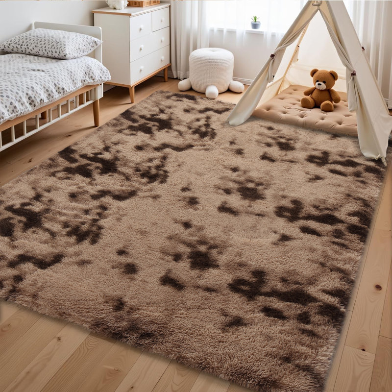 Tapis rectangulaire à poil long à poils longs Beladora, Rectangle de 5 pi x 8 pi