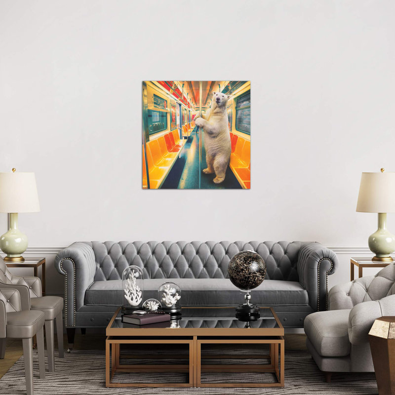 Polar Express Subway - Wrapped Canvas Print, 93.98 cm H x 93.98 cm W x 1.91 cm D