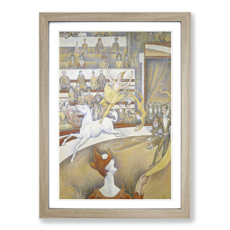 The Circus by Georges Seurat - Picture Frame Painting, 65cm H x 48cm W x 2cm D, Oak Framed