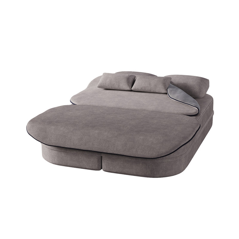 Canapé 75 po 2 en 1 pliable, Gris chenille