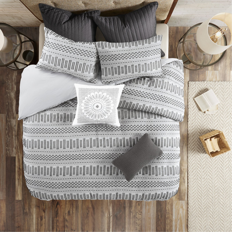 Mini ensemble de housse de couette en jacquard de coton très grand, Housse de couette très grand et 2 très grandes t