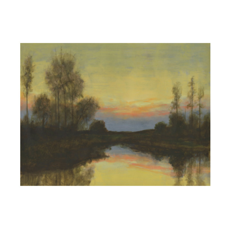 Art mural sur toile tendue - "Silent Sunset I" par Michael Willett pour décoration de salon, de chambre à coucher ou de bureau - 24 x 32