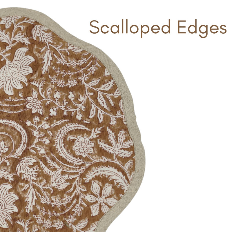 Fabdivine 15"Scalloped Luxe Table Mats - Kundanvan