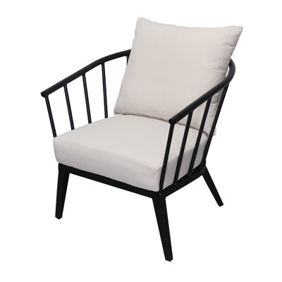 Serena Metal Outdoor Lounge Chair with Sunbrella Cushions