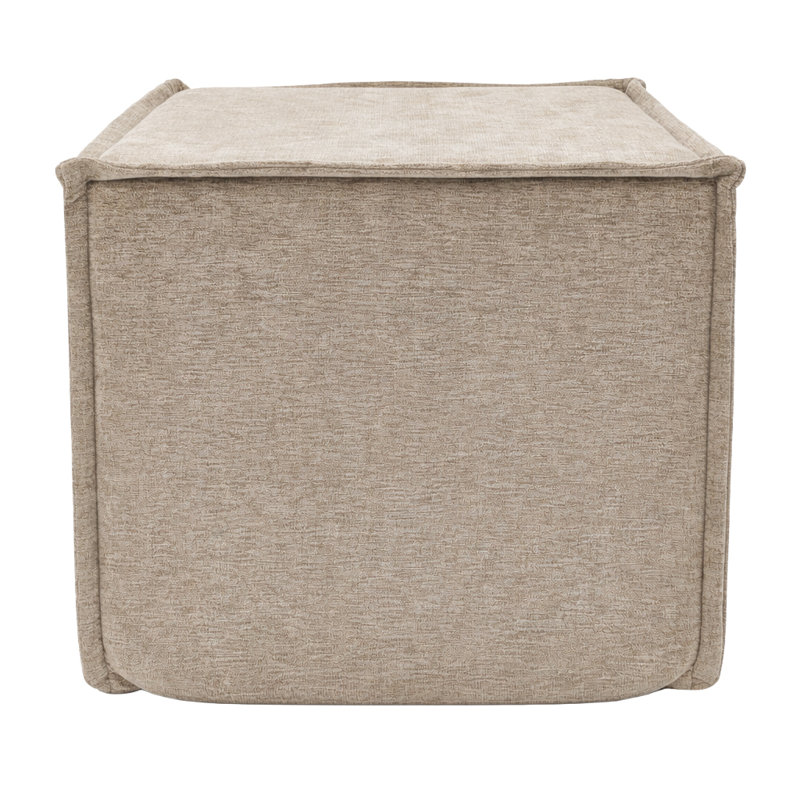 Hampton Square Pouf Ottoman - Safari Tan, Safari Tan