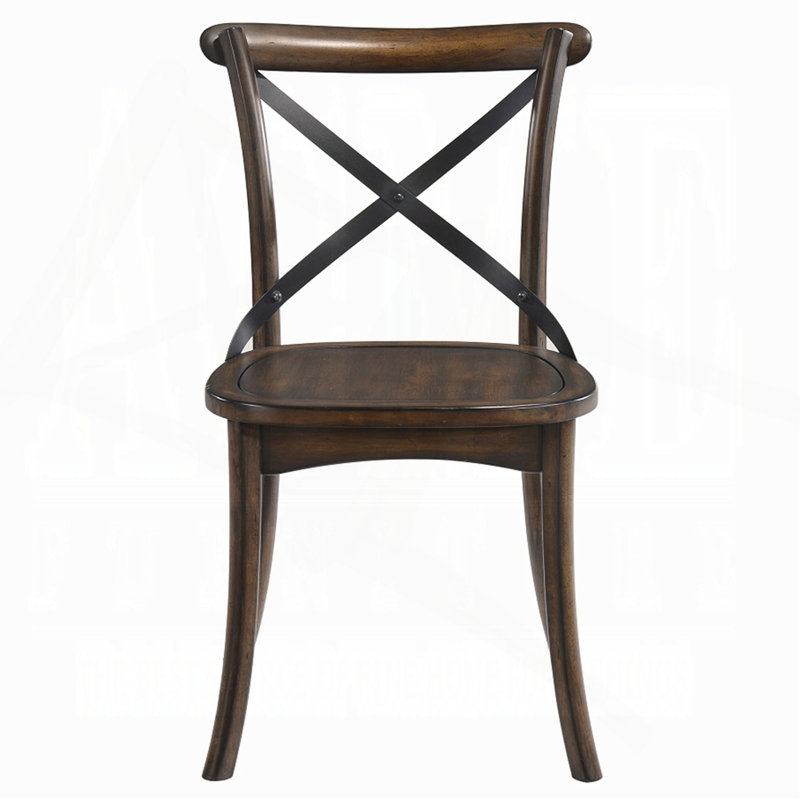 Ensemble de 2 chaises d'appoint de salle à manger en chêne foncé