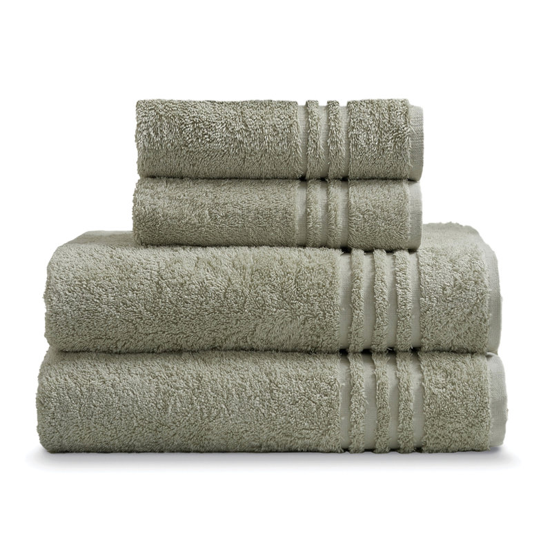 Cotton Hand-Body Towel Set (Set of 4), Sage