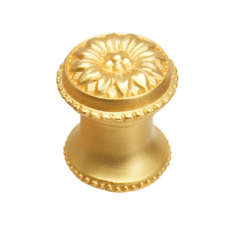 Acanthus small knob with flared foot Rosette stylein Satin, Gold