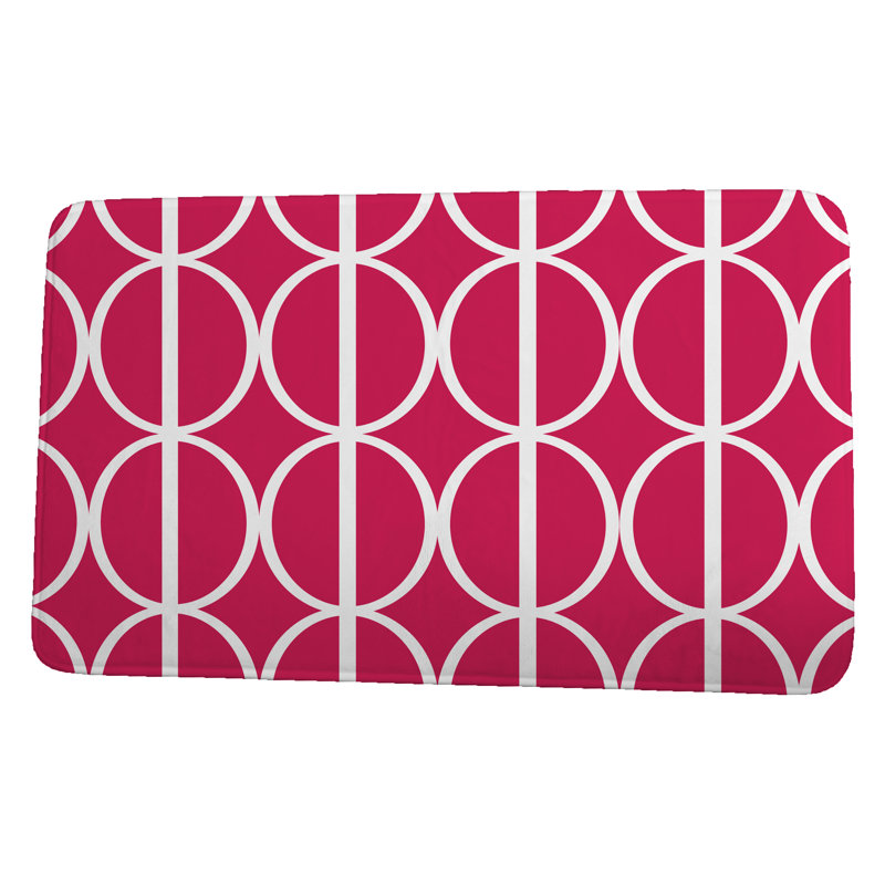 Tapis de bain ovale Go Round Lemmon, l 24 po x L 36 po, Rose / fuchsia