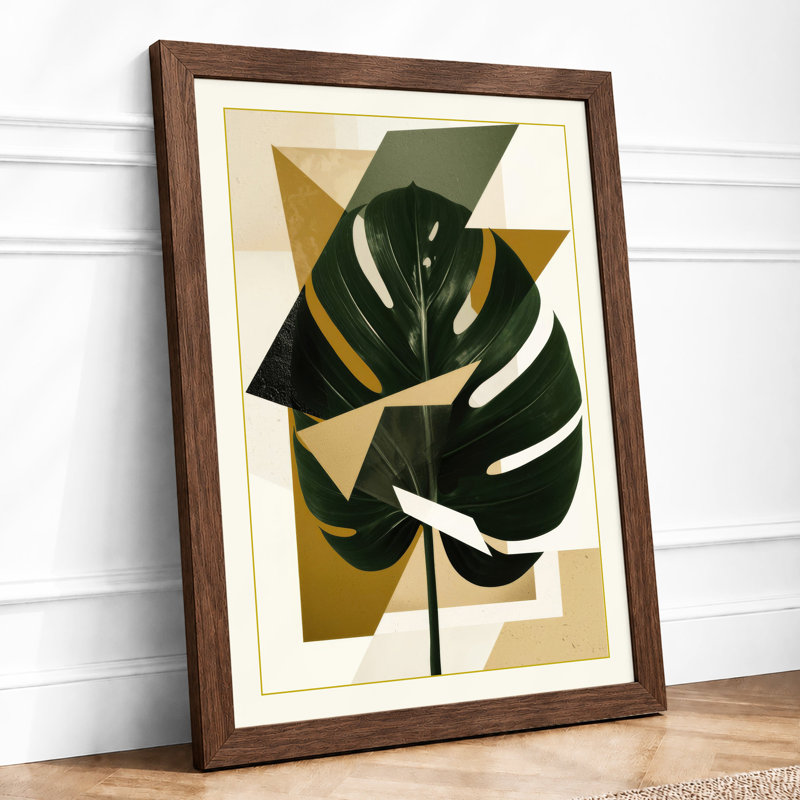 Monstera Geometry Botanical - Print, Walnut, A1 - 84.1 x 59.4 cm