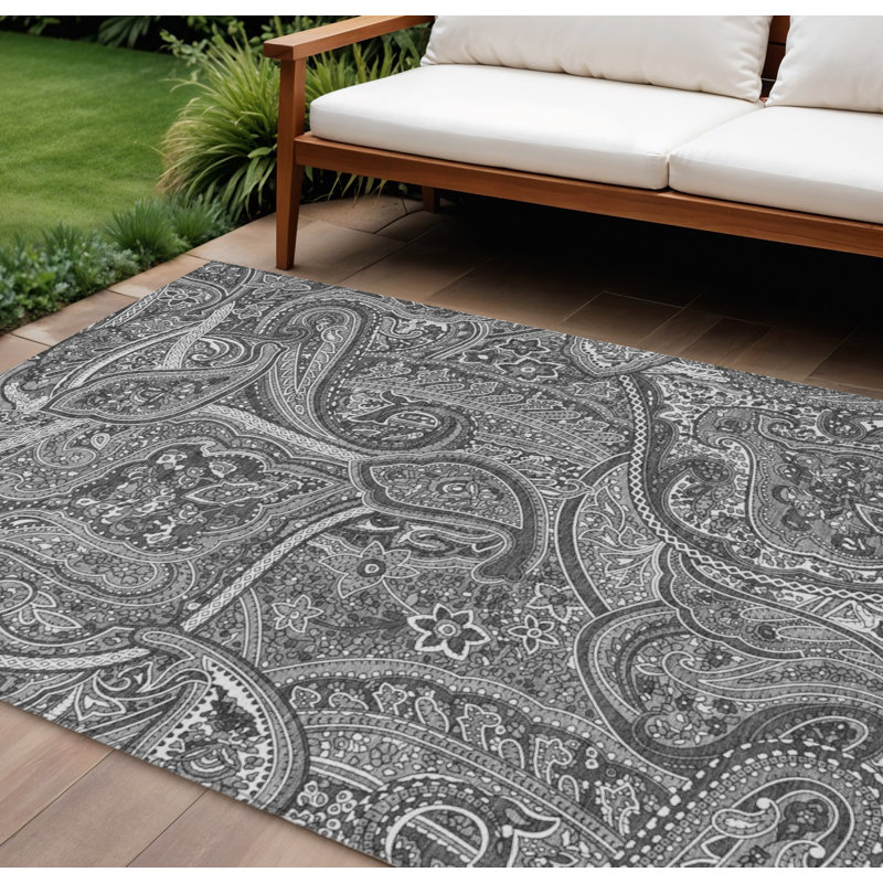 Tapis cachemire intérieur argent 10 pi x 14 pi lavable