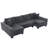 114" Sleeper Sofa,U Shaped Sofa , Pull Out Bed,Convertible Oversize 2 In 1 Sleeper Sofa, Living Room,Upholstery Sofa Bed,Adjustable Sleeper Sofa,Corduroy-1255605702