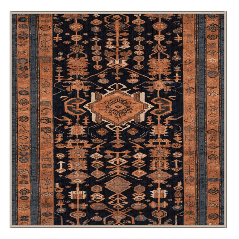 Tapis brun turc lavable à la machine, Carré 4 pi