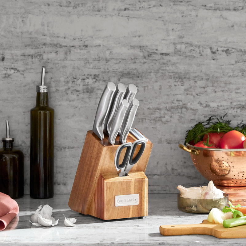Cuisinart 7pc Stainless Steel Essentials Block Set with Built in Sharpener