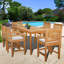 Outdoor 7 - Piece Teak Dining Set with Cushions-1275495302