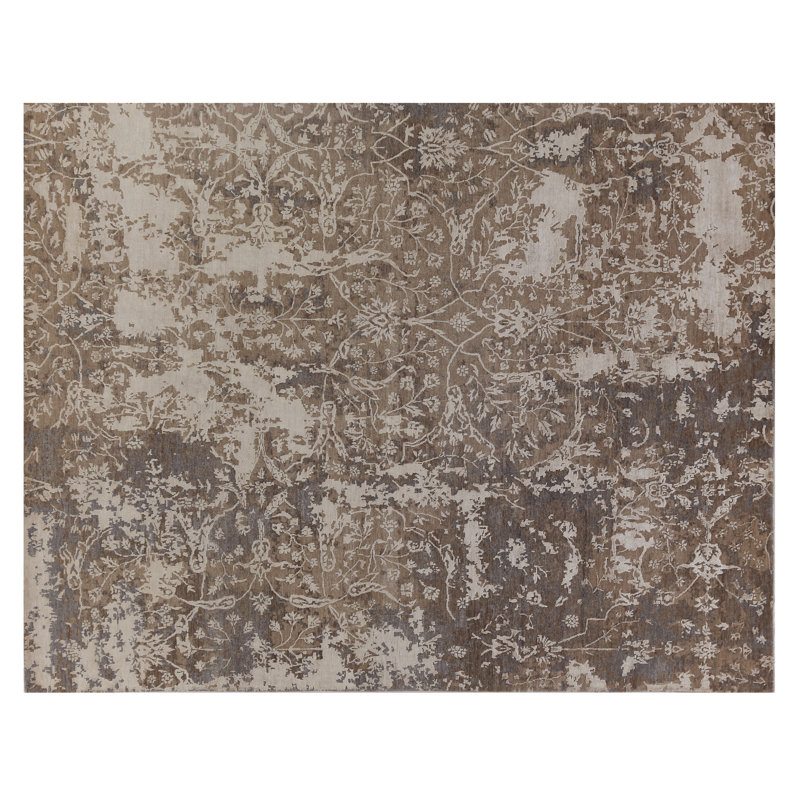 Hundley Wool Floral Area Rug, Rectangle 9' x 12'