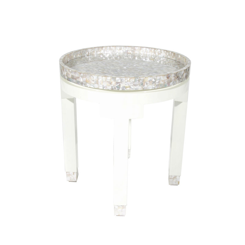 Kan Tray Top End Table, White