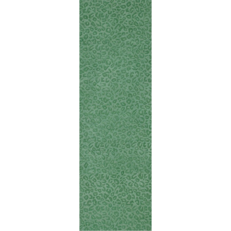 Leopardess Jade Green Hand-Tufted Responsible Wool Rug