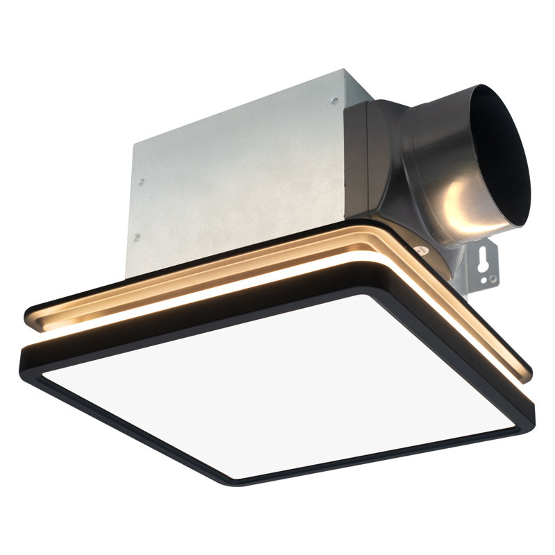 80 CFM Bathroom Fan with LED Light, Matte Black