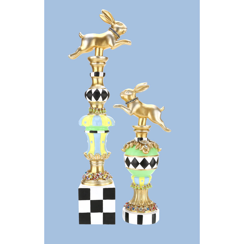 Jeweled Whimsical Rabbit, 17-25 Inches Set of 2