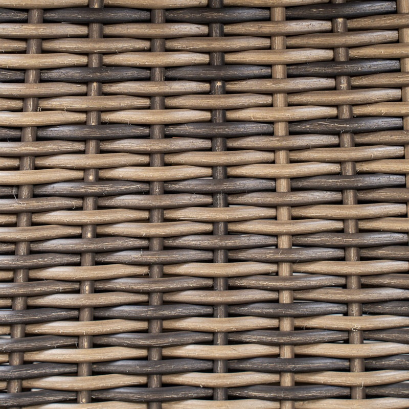 Banc d'extérieur en bois d'acacia (ensemble de 2), finition teck + osier gris, Gris / teck