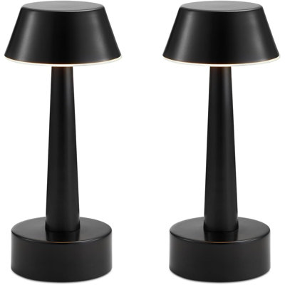 Portable Cordless 3-Way Dimmable Touch Table Lamps, Rechargeable Battery-Operated LED Metal Night Light [2 Pack]