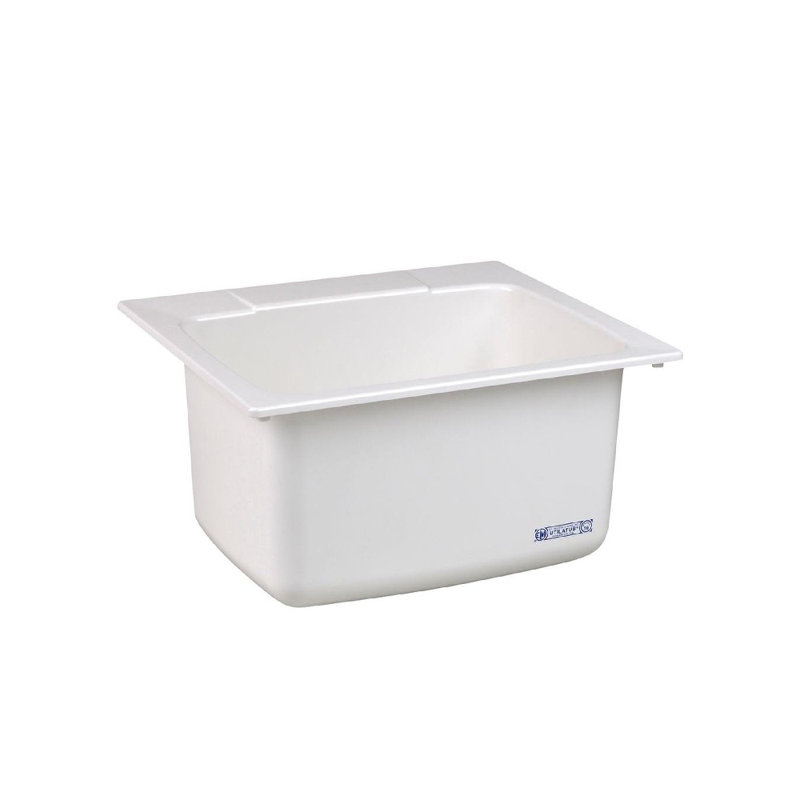 Évier à lessive encastrable L 25 po x l 22 po Durastone, Blanc