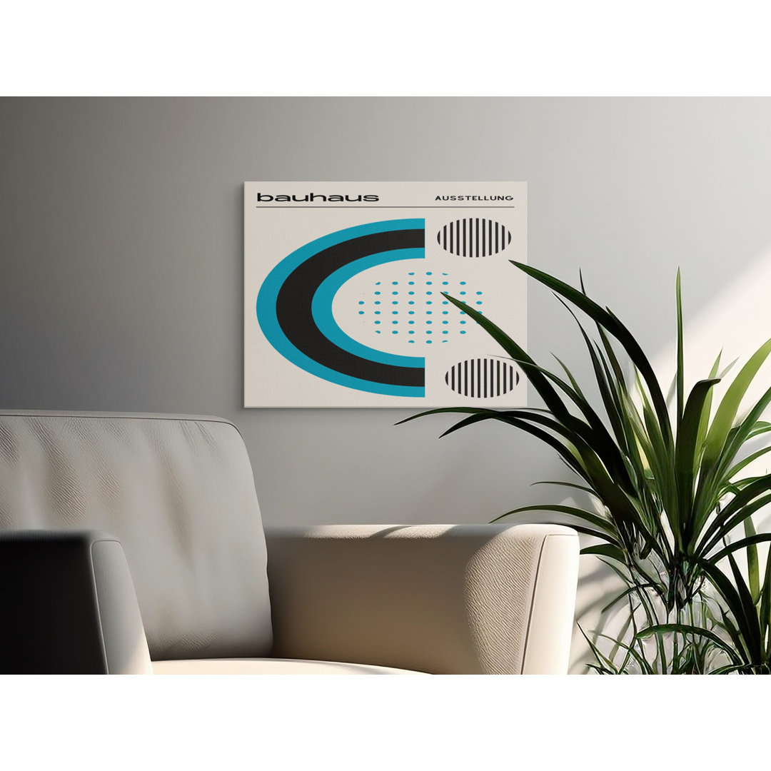 Bauhaus Exhibition Poster Canvas, Mid Century Modern Geometric Wall Art Print, Minimalist Abstract Home Decor for Design Lovers