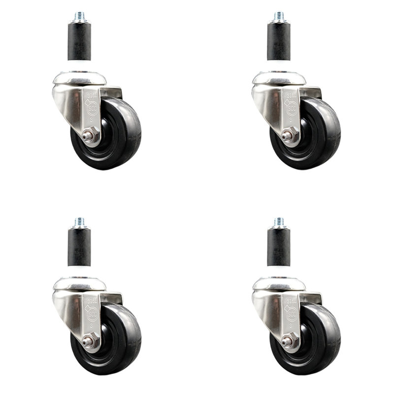Soft Rubber Swivel Expanding Stem Caster Set