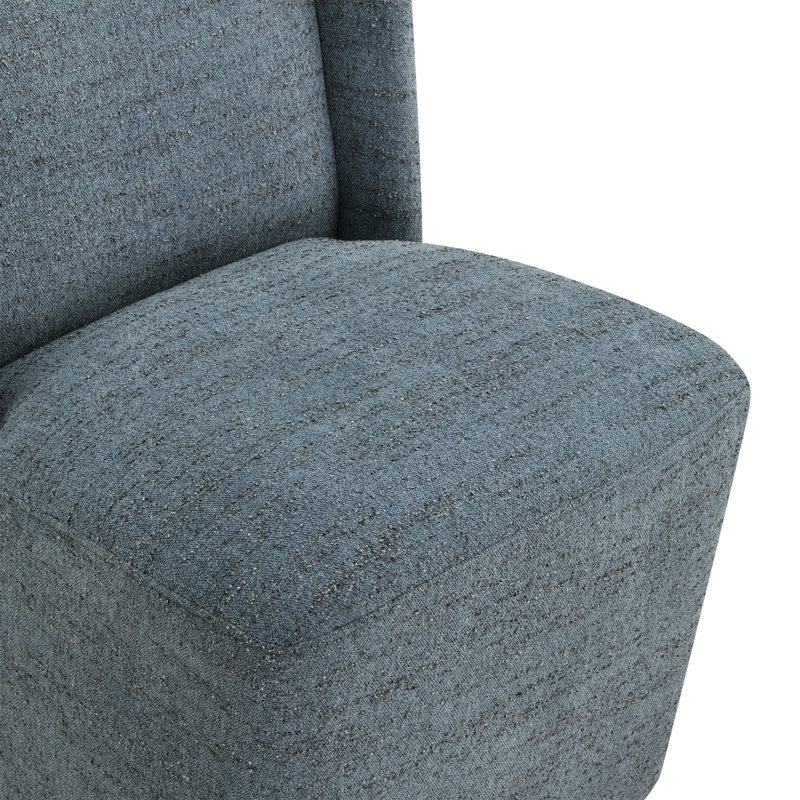 Chaise d'appoint rembourrée Camden, Chenille bleu acier doux