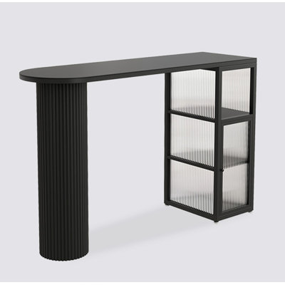 Modern Minimalist Granite Countertop With Side Cabinet And Bar Counter Table