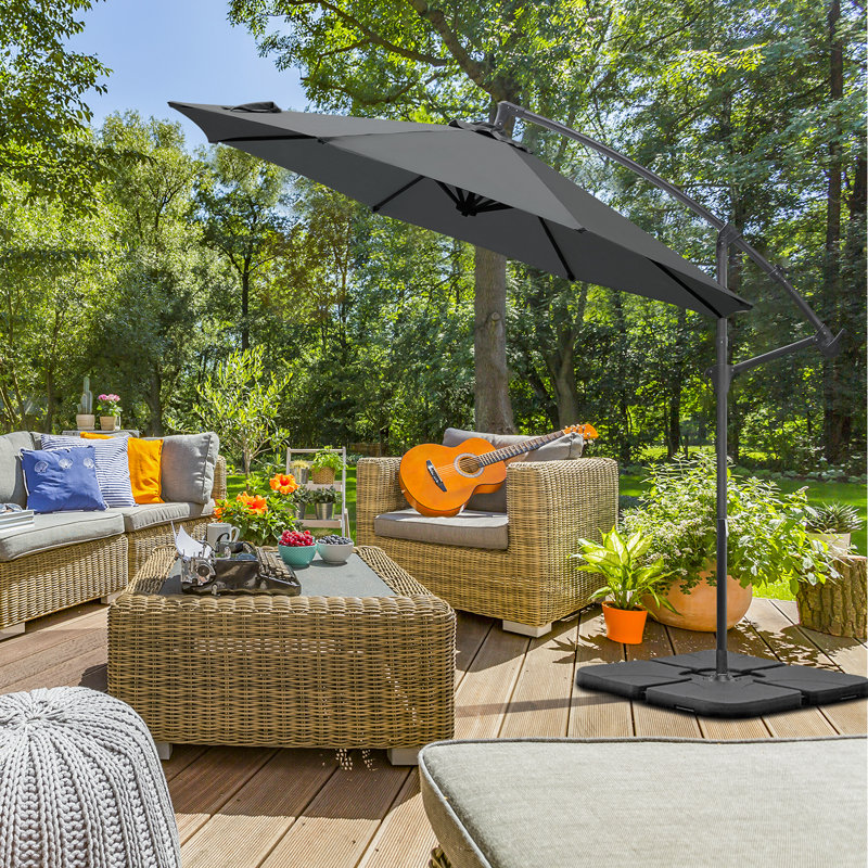 Bridgitt 300cm Cantilever Parasol, Grey/Brown/Blue