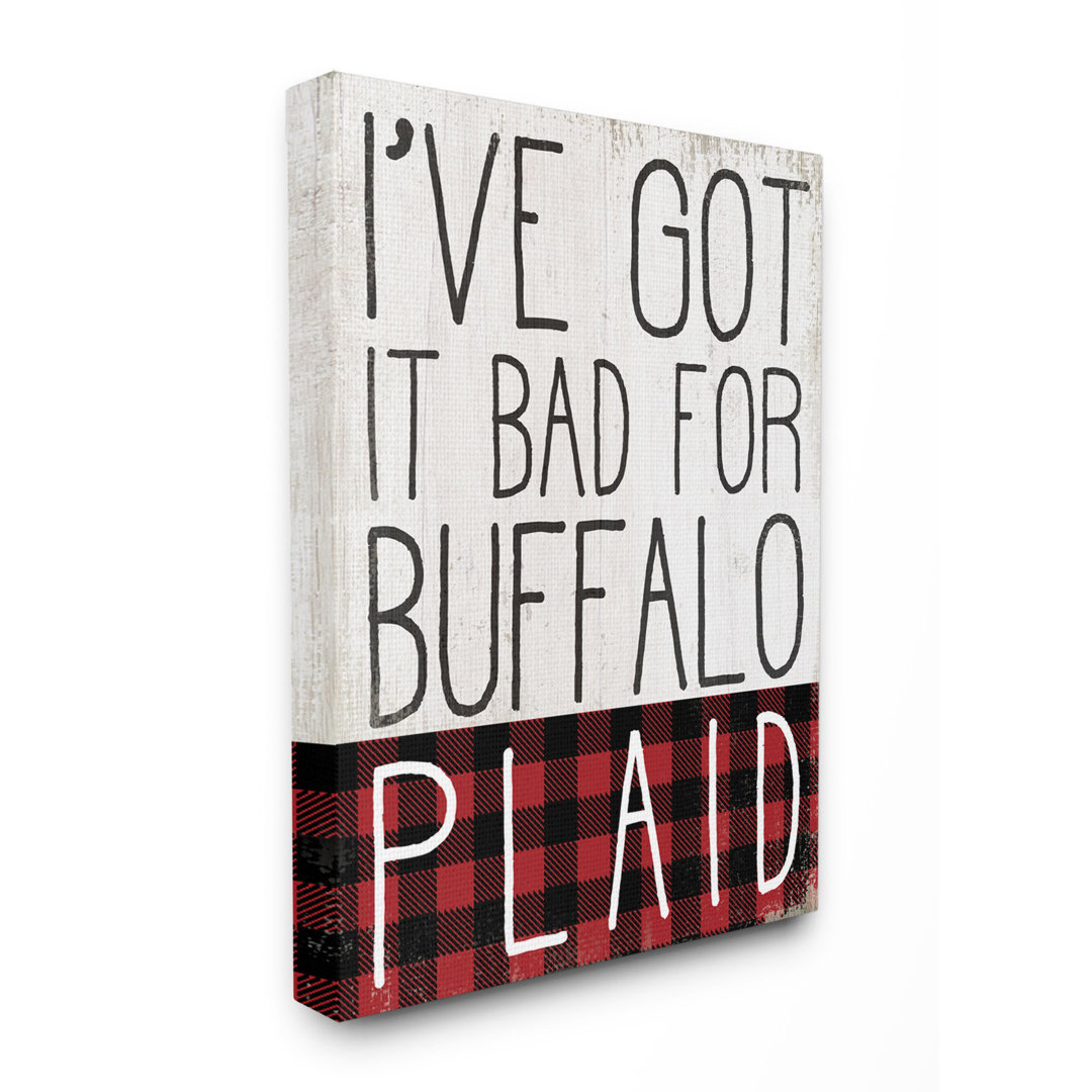 " Bad For Buffalo Plaid Funny Seasonal Autumn Fall Word Design " Millwood Pines 