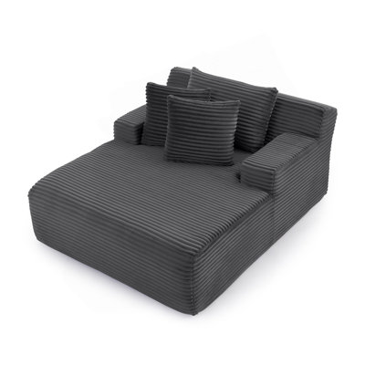 Méridienne simple, paresseuse, sans assemblage, fabriquée en tissu de velours, méridienne moderne moelleuse, utilisée pour les salons et les chambres à coucher - gris foncé