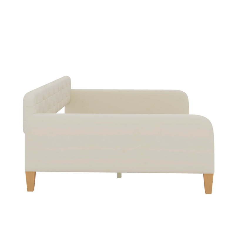 Upholstered Daybed With 4 Support Legs, Full, White