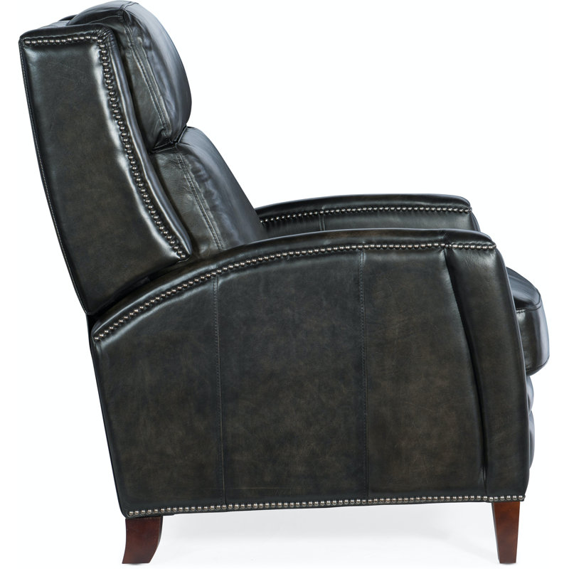 Dunsten Leather Manual Recliner, Manual, Dark Brown Genuine Leather