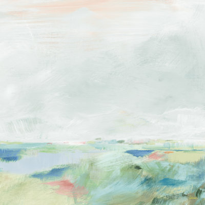 Blue Horizon Sq II by Sue Schlabach - Wrapped Canvas Painting