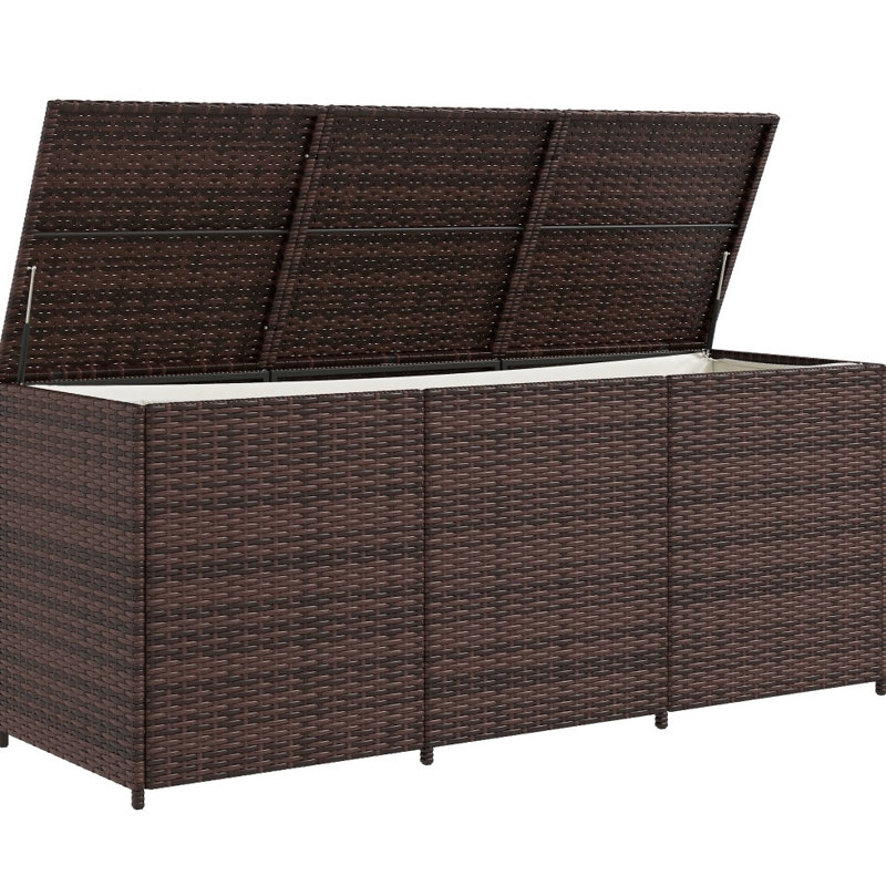 Boîte de rangement en osier PE avec doublure intérieure PE - Boîte de rangement pneumatique, Brun
