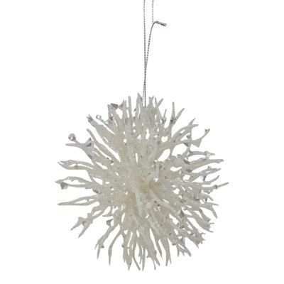 Ornement de Noël 4,5 po blanc scintillant