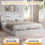 Structure de lit en bois avec tête et pied de lit avec rangement, lit plateforme à profil bas avec lattes de bois, aucun sommier requis-2009373116-2009373114