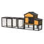Grand poulailler en bois de 120 po avec 7 portes, conception extensible, plateau coulissant et rampe