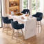Tabourets de bar pivotants en chenille avec accoudoirs-955542769