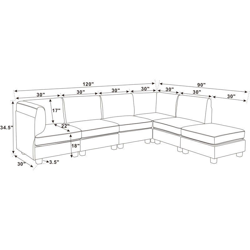Canapé modulaire en polyester, Gris foncé