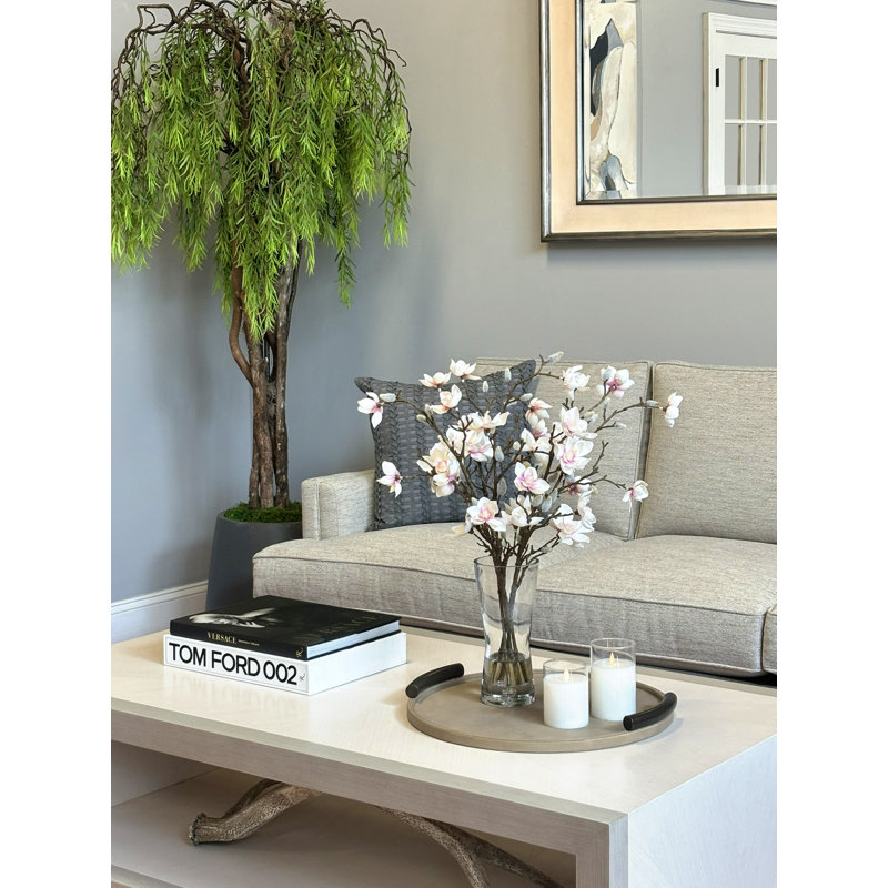 Butterfly Magnolias in Vase with Faux Water